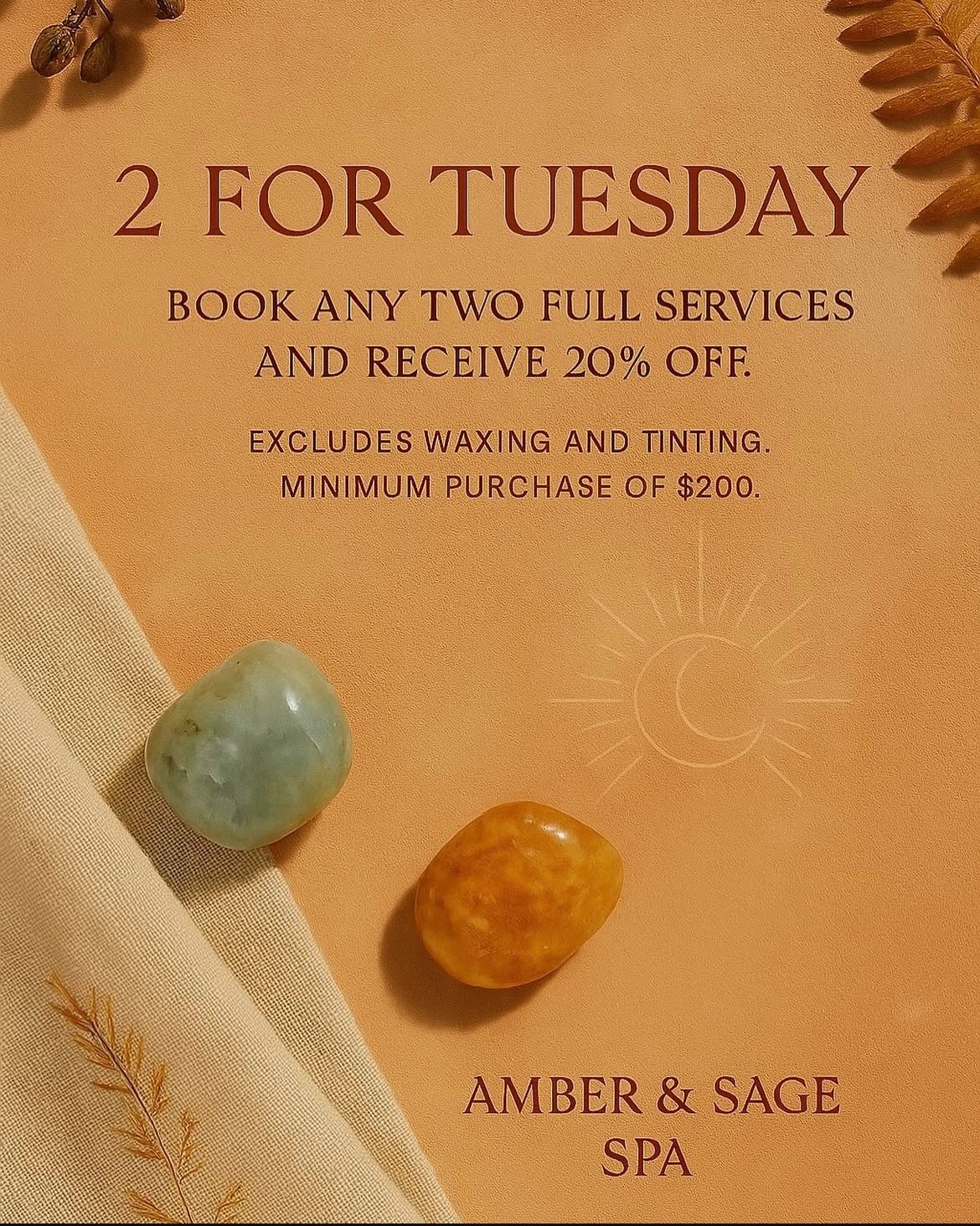 Two for Tuesday promotion at Amber & Sage